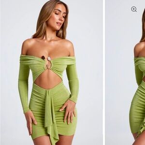 Oh Polly Saffron olive green dress